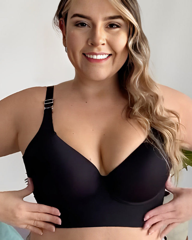 SheCurve® Push-Up Back Smoothing Bra - Black+Beige (2 PACK)