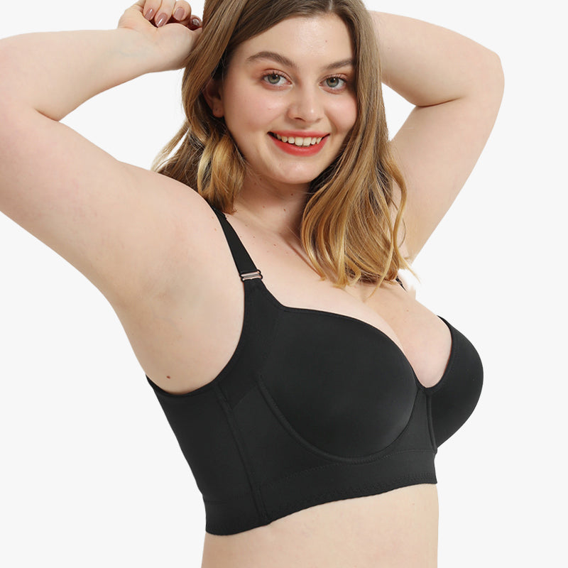 SheCurve® Smoothing Back Push-Up Enhancing Bra-Black