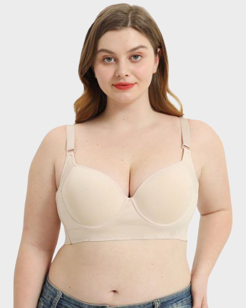 SheCurve® Push-Up Back Smoothing Bra - Black+Beige (2 PACK)
