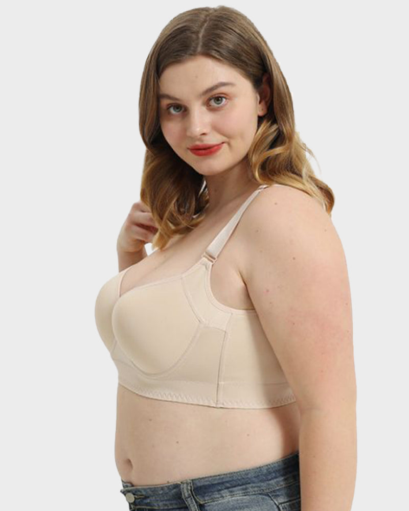 SheCurve® Push-Up Back Smoothing Bra - Black+Beige (2 PACK)