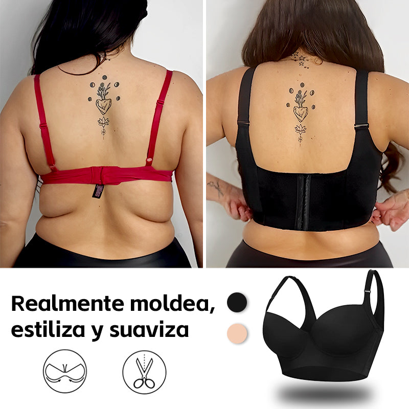 SheCurve® Smoothing Back Push-Up Enhancing Bra-Black