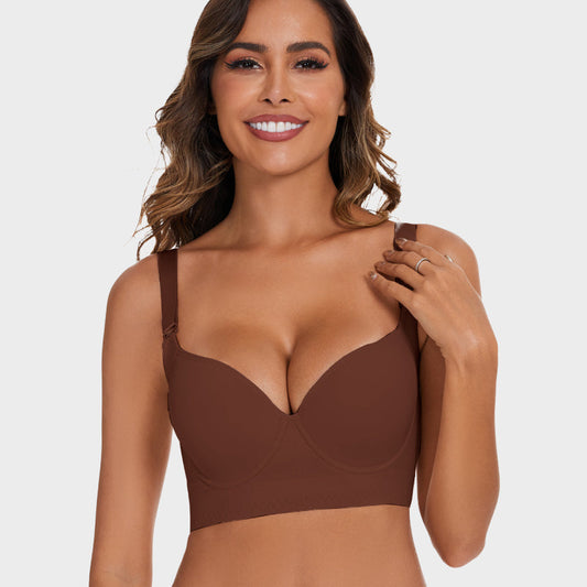 SheCurve® Full-Coverage Back Smoothing Bra-Brown