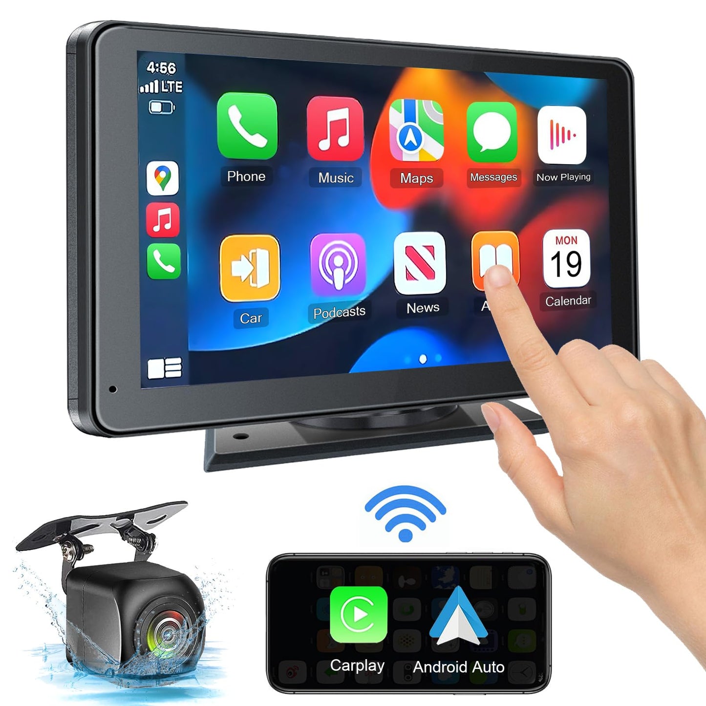 HIEHA® 7" Wireless CarPlay & Android Auto Stereo