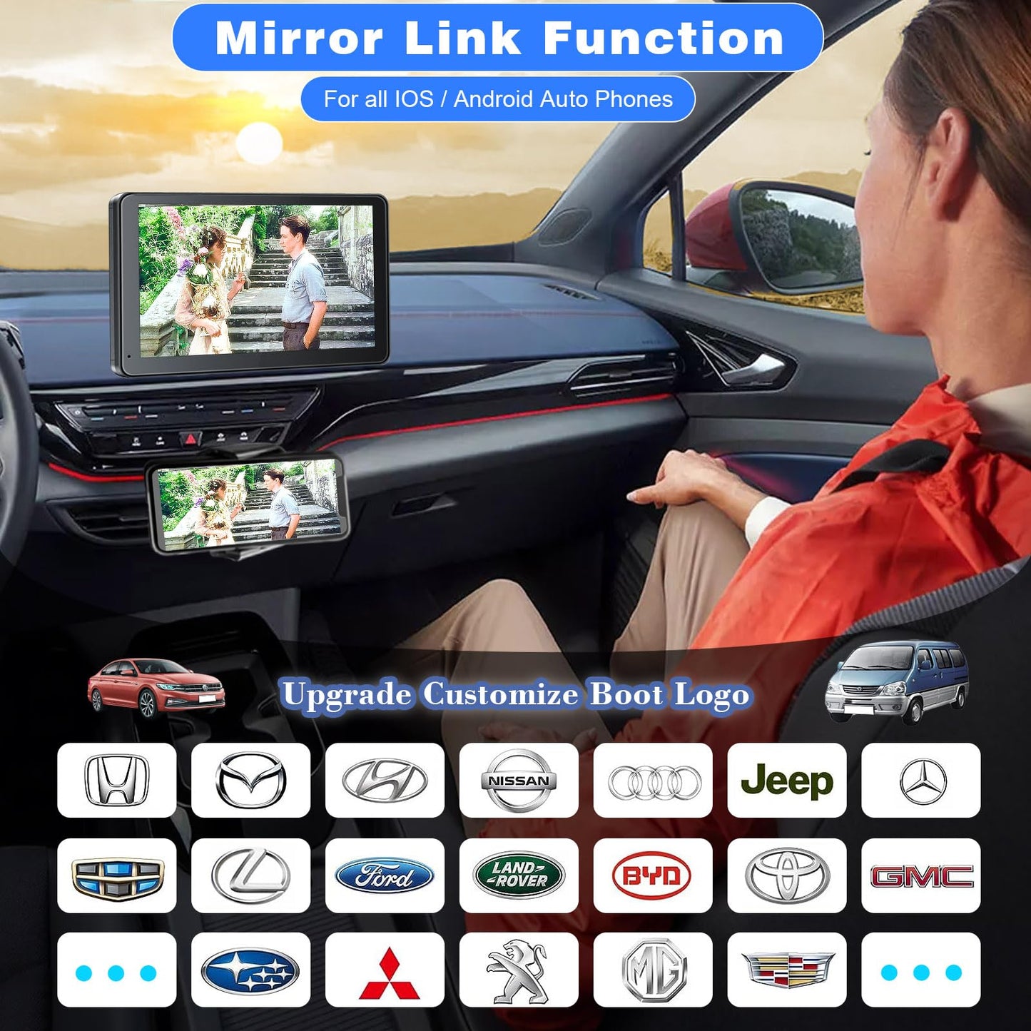 HIEHA® 7" Wireless CarPlay & Android Auto Stereo