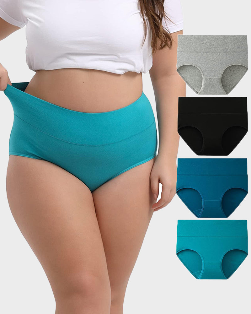 Cotton High-Waist Full Coverage Briefs (4 pack)