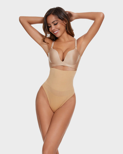 Seamless High-Waisted Shaper Thong Panty（2pcs ）