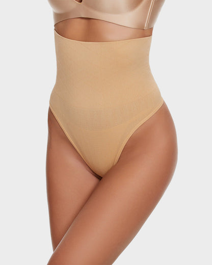 Seamless High-Waisted Shaper Thong Panty（2pcs ）