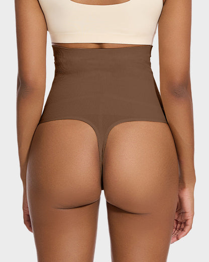 High Waist Tummy Control Shaping Thong Panty (2 Pack)