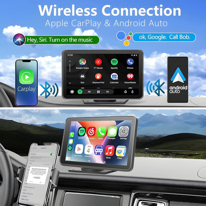 HIEHA® 7" Wireless CarPlay & Android Auto Stereo