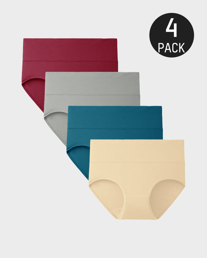 Cotton High-Waist Full Coverage Briefs (4 pack)