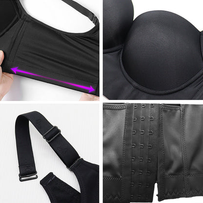 SheCurve® Full-Coverage Back Smoothing Bra-Brown
