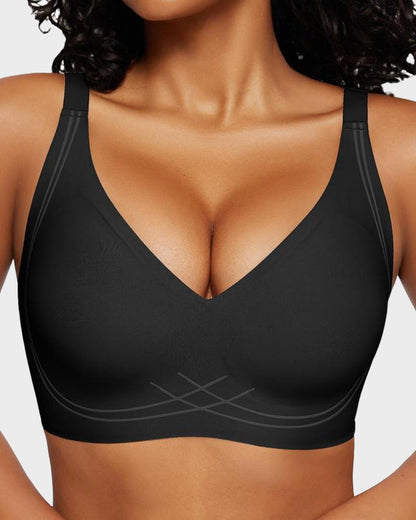 Seamless Deep V Wireless Push Up Bra