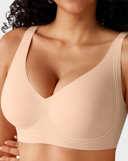 Seamless Deep V Wireless Push Up Bra