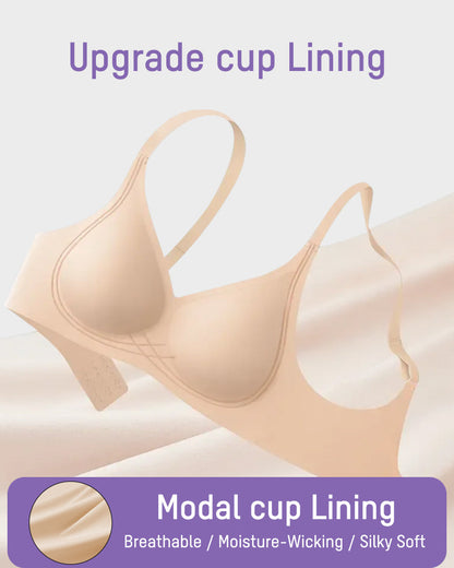 Seamless Deep V Wireless Push Up Bra