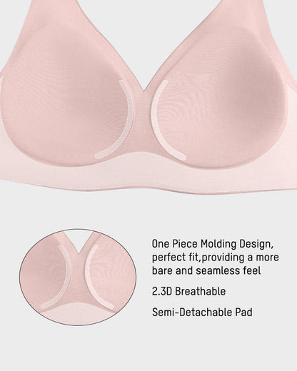 Seamless Deep V Wireless Push Up Bra