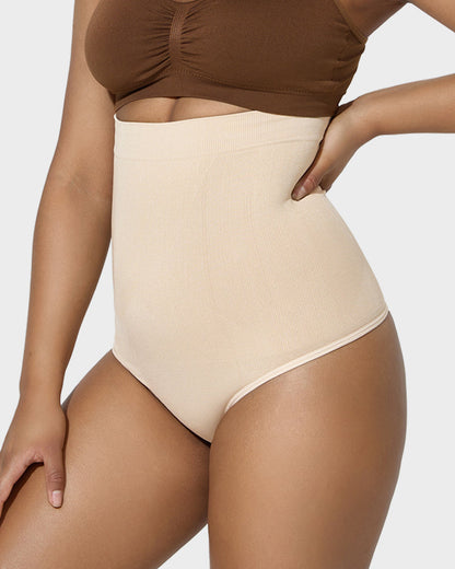 High Waist Tummy Control Shaping Thong Panty (2 Pack)